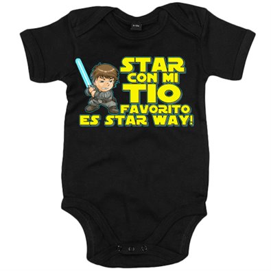 Body bebé Star Wars Star con mi tio favorito es Star Way Luke Skywalker