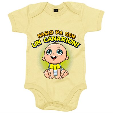 Body bebé nacido para ser Un Canarión para aficionado al fútbol de Las Palmas