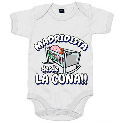 Body bebé Madridista desde la cuna para aficionado al fútbol Merengue Madrid