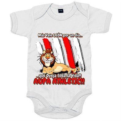 Body bebé frase divertida león del Athletic por un día