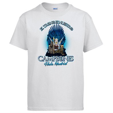 Camiseta Madrid fútbol el trono es nuestro Real