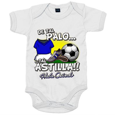 Body bebé de tal palo tal astilla de Oviedo para aficionado al fútbol