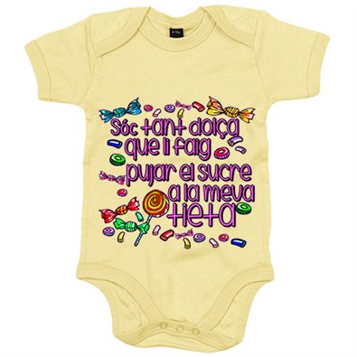 Body bebé Sóc tant dolç que li faig pujar el sucre a la tieta