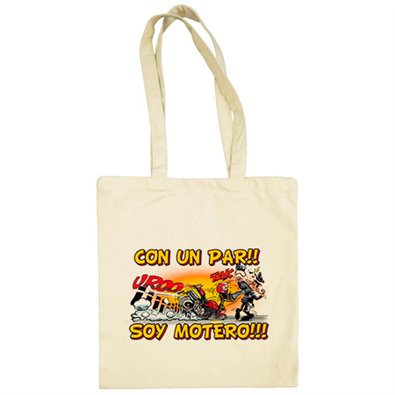 Bolsa de tela con un par soy motero