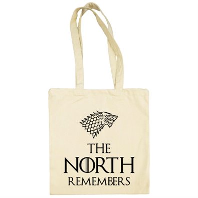 Bolsa de tela frase ilustración Stark The North Remembers