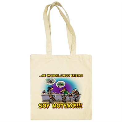 Bolsa de tela me inclino luego existo soy motero