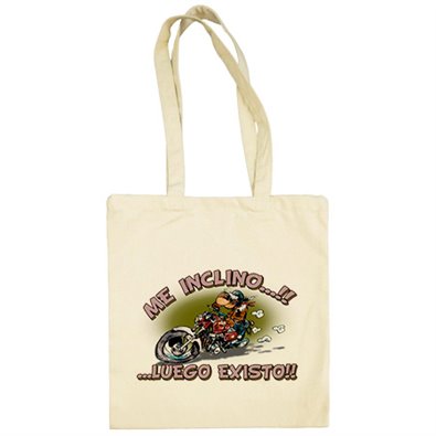Bolsa de tela para moteros me inclino luego existo