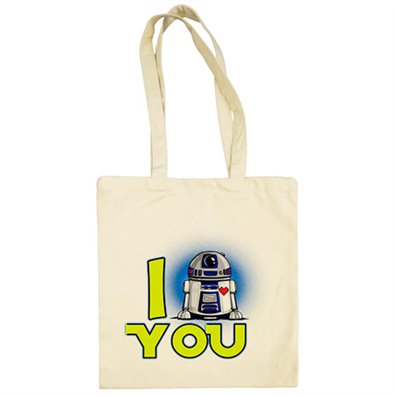 Bolsa de tela I Love You parodia R2D2 androide