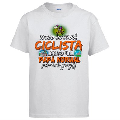 Camiseta tengo un papá ciclista como un papá normal pero más guay