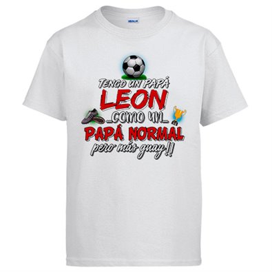 Camiseta tengo un papá león del Athletic como un papá normal pero más guay