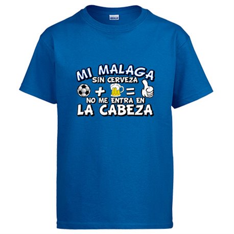 Camiseta Mi Málaga sin Cerveza no me entra en la cabeza frase para futboleros