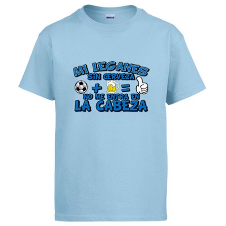 Camiseta Mi Leganés sin Cerveza no me entra en la cabeza frase para futboleros