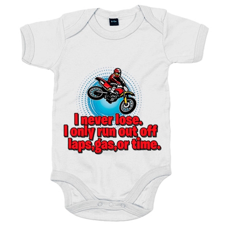 Body bebé Motocross I Never Lose I Only Run